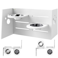 PawHut Comedero Elevado Doble para Perros con Altura Ajustable y Sistema de Alimentación Lenta 63x58,5x40 cm Blanco