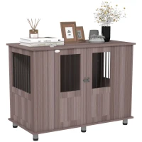 PawHut Dog Crate Table for Medium and Large Dogs with Magnetic Door for Indoor Use, 116 x 60 x 87 cm, Purple(m-10)