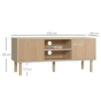 HOMCOM Sliding Door TV Cabinet Stand - Oak Wood-Effect(m-3)