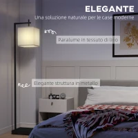 HOMCOM Lampada da Terra con 10 Luminosità e Temperatura del Colore Regolabile, Telecomando e Lampadina 9W, Nero(m-4)