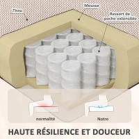 HOMCOM Fauteuil releveur électrique massage et chauffage avec repose-pied, dossier inclinable, télécommande et poche latérale(m-6)