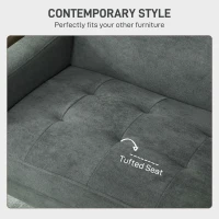 HOMCOM Two-Seater Velvet-Feel Sofa - Grey(m-5)