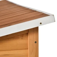 Outsunny Kinder Speelhuisje van Natuurhout met Brievenbus en Plantenbak, Natuur(m-11)