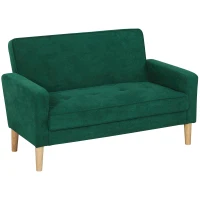 HOMCOM Two-Seater Velvet-Feel Sofa - Green(m-1)