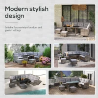 Outsunny 6 Pieces Patio wicker Sofa Set Rattan Chair Furniture w/ Glass & Cushioned(m-7)