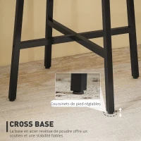 HOMCOM Table à manger ronde 80 cm pour 2 personne avec plateau aspect bois et piètement croisé en acier, bois naturel(m-6)