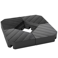 Outsunny Vulbare parasolvoet gewichten, voor water en zand, Kunststof, 80L x 80B x 13H cm, Zwart