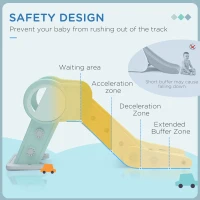 AIYAPLAY Glijbaan voor peuters, inklapbaar, voor binnen, antislip treden, verhoogde veiligheidsrand, groen(m-4)