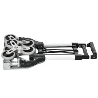 DURHAND Klappbarer Treppensteiger mit 6 Rädern, inkl. Befestigungsgurt, automatische Klappfunktion, Silber + Schwarz(m-11)