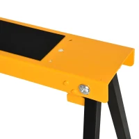 HOMCOM Arbeits Bock, Sägepferd, Unterstellbock, Klappbar, Rutschfest, Stahl, Orange, Schwarz, 99,5 x 50 x 78 cm, Belastbarkeit 125 kg(m-14)