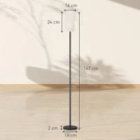 HOMCOM Floor Lamp for Living Room, 3D Printed Modern Standing Lamp with Flowing Curved Shade, 3 Colour Temperature & Foot Switch, Minimalist Tall Pole Lampshade for Bedroom, Office, White(m-3)