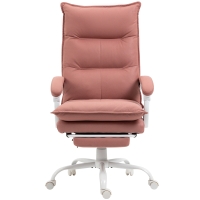 Vinsetto Fauteuil de bureau massant et chauffant, chaise de bureau, hauteur réglable, dossier inclinable, 66x74x121,5cm rose