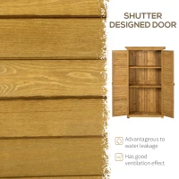 Outsunny Garden Wood Storage Shed Fir Wood Shutter Tool Cabinet Door Lockable(m-5)