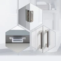 kleankin Meuble WC dessus de toilette avec placard à double porte, étagère réglable et compartiments ouverts, blanc(m-7)
