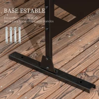 Outsunny Biombo Separador de Ambientes con Diseño de Hoja de Plátano Biombo para Exterior Jardín Patio Terraza 122x45x198cm Negro(m-5)