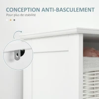 kleankin Meuble salle de bain colonne avec 3 compartiments ouverts, tiroir et étagère réglable, 40 x 30 x 164 cm, blanc(m-6)