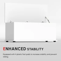 HOMCOM Wooden Storage Box Clothes Toy Chest Bench Seat Ottoman Bedding Blanket Trunk Container with Lid - White(m-5)