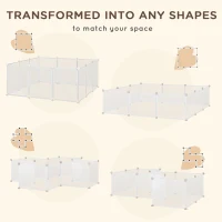 PawHut Box doe-het-zelf puppy-box kleine huisdieren loopbox 12 panelen wit(m-7)