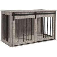 118cm Dog Crate Furniture with Removable Cushion for Extra Large Dogs - Walnut Brown(m-1)