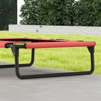 PawHut Portable Raised Dog Bed, Elevated Pet Cot with Breathable Mesh for Indoor Outdoor, for Small Medium Dogs, Red(m-9)