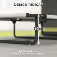 PawHut Pat Pliabil pentru Câini Mari cu Țesătură Tip Plasă, 107x61x20 cm, Gri(m-4)