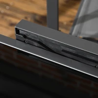 Outsunny Masă de Grădină Extensibilă cu Blat din Sticlă 80-160x80x75 cm Negru(m-9)