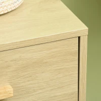 HOMCOM Buffet rotin avec placards à porte cannage et 4 tiroir, 80 x 38 x 80,5 cm, effet bois naturel(m-8)