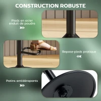 HOMCOM Lot de 2 tabourets de bar pivotants rembourrés à hauteur réglable avec dossier et repose-pieds, vert(m-7)