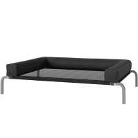 PawHut Lit surélevé pour chien rafraichissant, lit de camp pour chiens intérieur extérieur portable, 110 x 75 x 30 cm, noir
