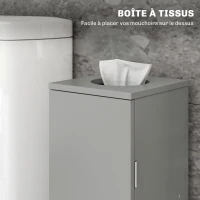 HOMCOM Support papier toilette meuble salle de bain 3 niveaux et sortie papier, pour petits espaces, noir(m-6)