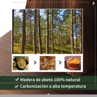 Outsunny Fuente de Jardín de Madera en Cascada de 2 Niveles con Bomba Eléctrica y Salida de Agua Ajustable 44,5x44,5x58,5 cm Natural(m-6)