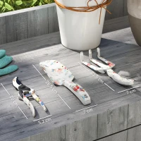 Outsunny Ensemble d'outils de jardinage 3 pièces en aluminium avec sécateur, truelle de jardin, râteau à main, idéal pour taille(m-3)