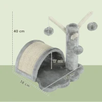 PawHut Kattenboom krabboom speelboom boom bal katten lichtgrijs(m-3)