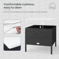 Outsunny 6 Pieces Sofa Set Furniture Rattan Lawn Cushion Seat Wicker Black Garden(m-4)