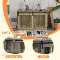 118cm Dog Crate Furniture with Removable Cushion for Extra Large Dogs - Walnut Brown(m-6)