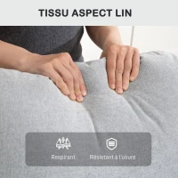 HOMCOM Fauteuil inclinable fauteuil relax manuel dossier et repose-pieds réglables, assise rembourré, tissu en lin, gris(m-5)