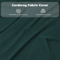 HOMCOM Set of Four Folding Corduroy Seat Chairs - Teal(m-7)