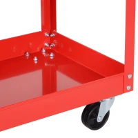 HOMCOM Werkzeugkoffer Werkzeugtrolley Werkzeugbox, 3 Ebenen, 4 Rollen, 82 cm x 35 cm x 76 cm, Rot(m-13)