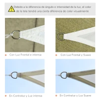 Outsunny Toldo Vela Triangular 5x5x5 m Vela de Sombra para Jardín Patio Terraza Poliéster Anti UV Color Crema(m-5)
