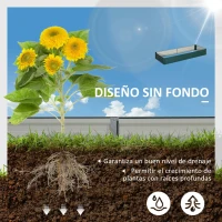 Outsunny Jardinera Elevada de Acero Galvanizado Rectangular para Exteriores con Fondo Abierto 241x90,5x30 cm Verde(m-4)