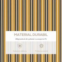Outsunny Copertină Pliabilă pentru Exterior, Copertină Tip Roll-Up cu Deschidere Manivelă, 350x250 cm, Galben(m-4)
