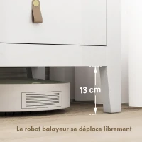 HOMCOM Commode 4 tiroirs meuble de rangement style contemporain avec poignées en polyuréthane, 60 x 40 x 98 cm, blanc(m-8)