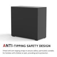 HOMCOM High Gloss Frame Sideboard, Side Cabinet, Push-Open Design with 2 Drawer for Living Room, Bedroom, Black(m-5)