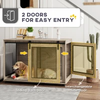 PawHut Dog Crate Furniture with Sliding Door for XL Dogs, Brown(m-6)