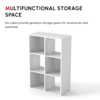 HOMCOM 3-tier 6 Cubes Storage Unit Particle Board Cabinet Bookcase Organiser Home Office Shelves White(m-4)