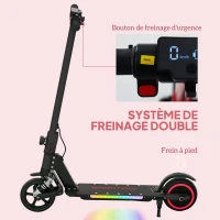 SPORTNOW Trottinette électrique pour enfants 6-14 ans scooter électrique pliable pour enfants vitesse max 14 km/h aluminium noir(m-5)