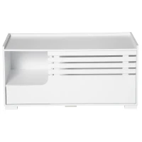 PawHut Katzenschrank mit 2 Regalen 2-in-1 Design Magnettür Weiß(m-10)