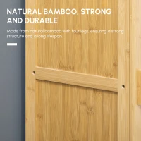 HOMCOM Bamboo Storage Cabinet with Shelves and Slatted Door Design for Bathroom Bedroom Living Room 40 x 30 x 140 cm(m-5)