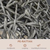 PawHut Katzenhaus aus Rattan mit Kissen Katzenschlafplatz Katzenhöhle mit erhöhten Füßen Silbergrau Ø52 x 58 cm(m-6)