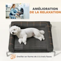 PawHut Lit surélevé pour chien rafraichissant, lit de camp pour chiens intérieur extérieur portable, 90 x 65 x 30 cm, noir(m-5)
